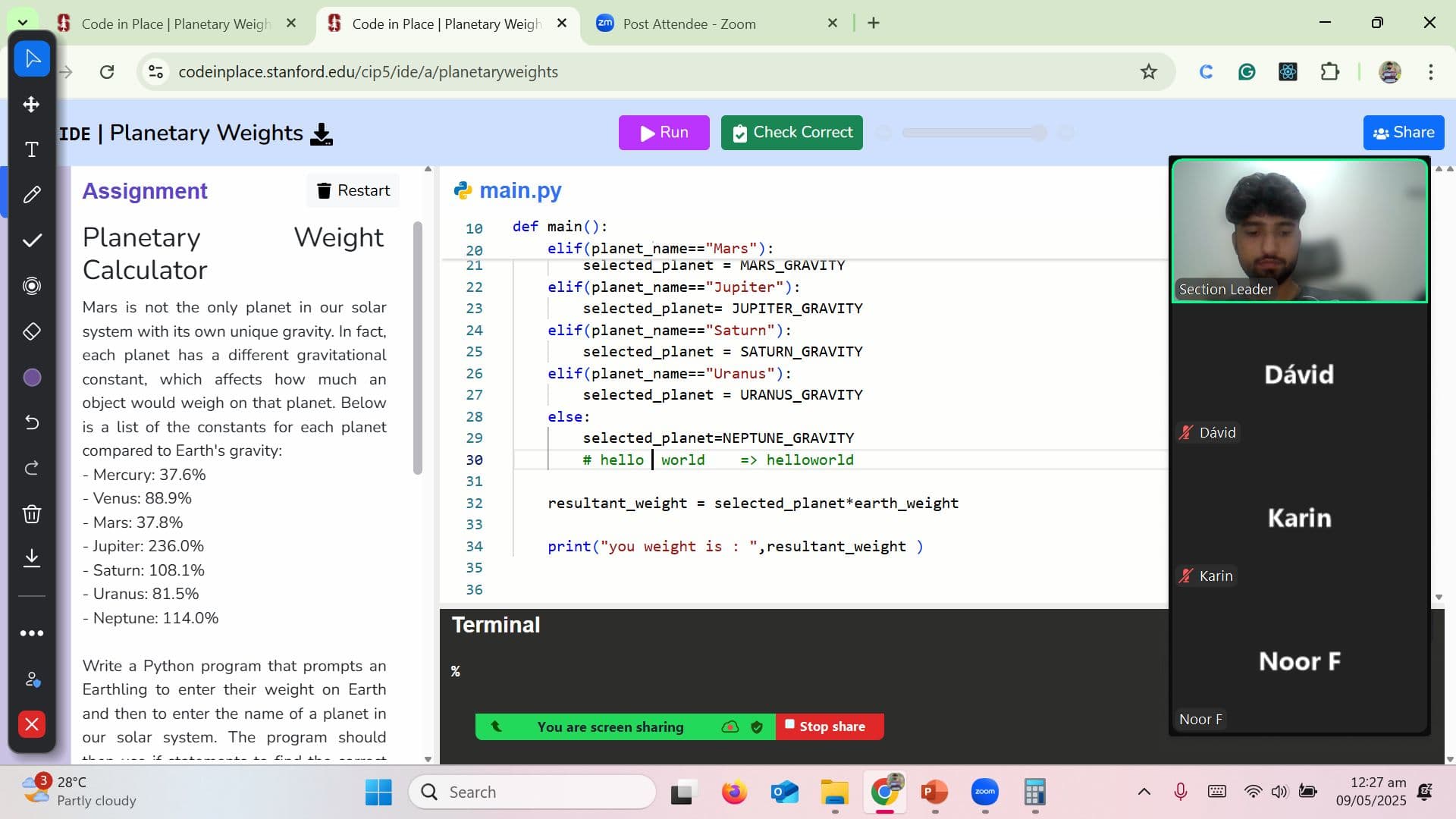 Section Leader, Code in Place proof